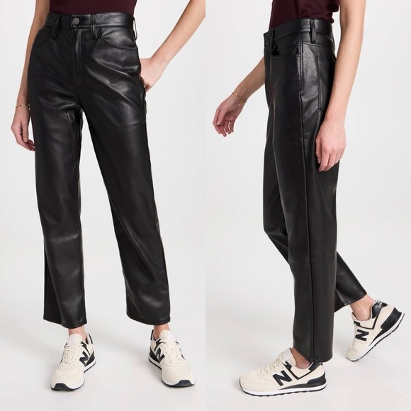 Madewell Straight Leg Faux Leather Pants 31” Inseam - Picture 1 of 4